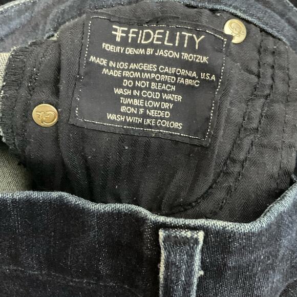 Fidelity Womens ACE Jean Mid Rise Skinny Dark Ginza Rinse Wash sz 25 x 32 - Picture 13 of 15
